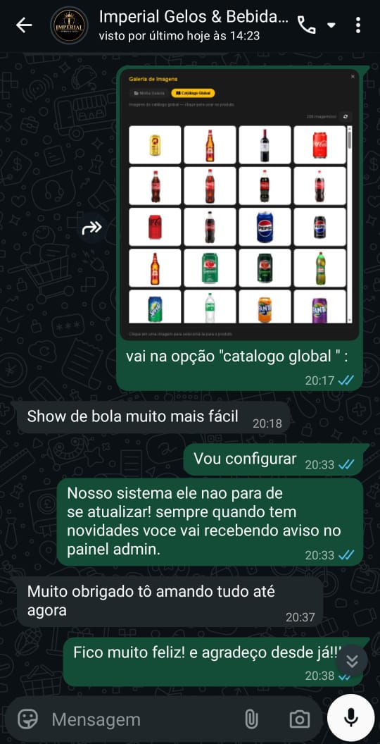 Print de conversa com cliente — AdegaApp